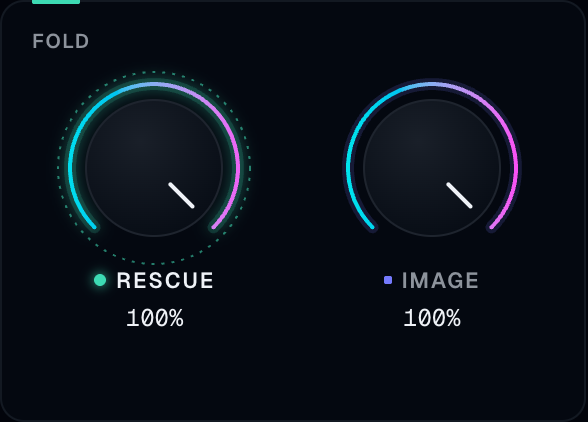 The Fold group: Rescue as the main knob, Image beside it, both values readable.